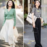 小个子显高VS微胖遮肉：拖地裤选直筒还是阔腿？