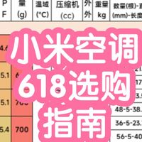 小米智能家居 篇零：小米空调618选购指南。智能表格参数总结，各纬度对比
