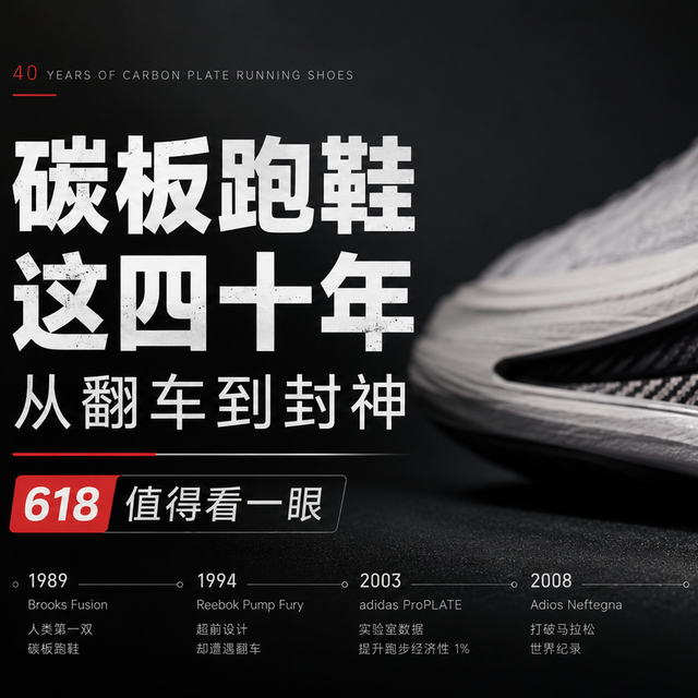 碳板跑鞋这四十年，从翻车到封神，618必须值得看一眼