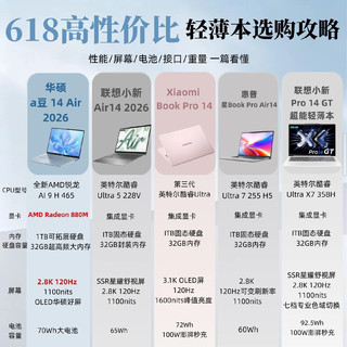 618轻薄本纠结症？5台热门机型全部对比清楚