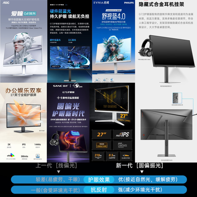 618护眼显示器推荐：打工人的续命神器，防蓝光高刷都兼顾
