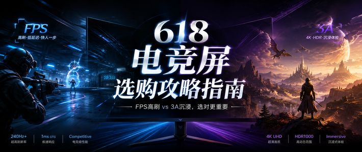 618电竞显示器怎么选？高刷、OLED、Mini LED、双模，这5款别买错