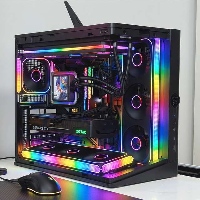 高颜值黑色电竞主机！AMD 9900XD+索泰5070+乔斯伯TX360水冷装机