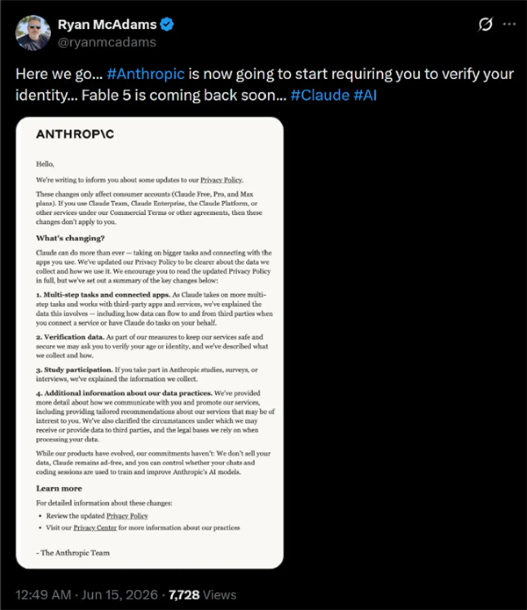 突发!Anthropic即将启用实名制验证 Agent重度用户开始担忧