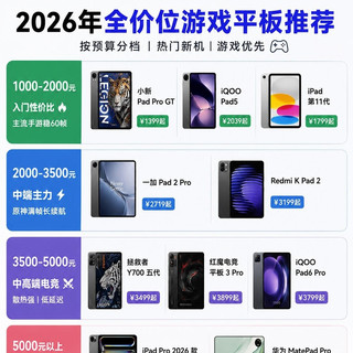 分档位游戏平板清单｜玩手游按预算抄作业