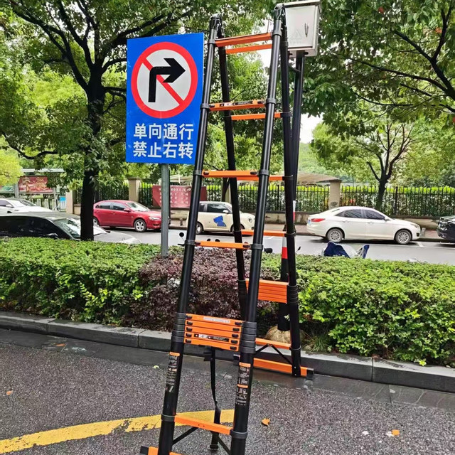 居家工程两用✨巴芬加厚碳钢梯｜伸缩折叠超稳不晃🪜