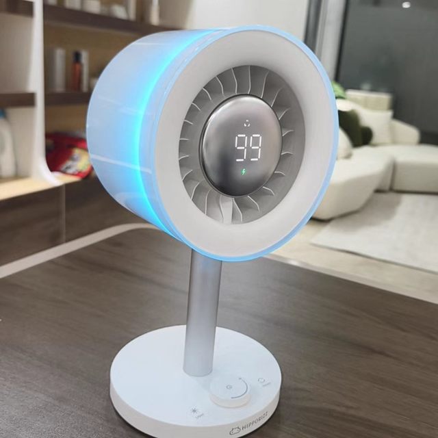 工位氛围感神器✨河马引力13色光影风扇｜静音超长续航🪐