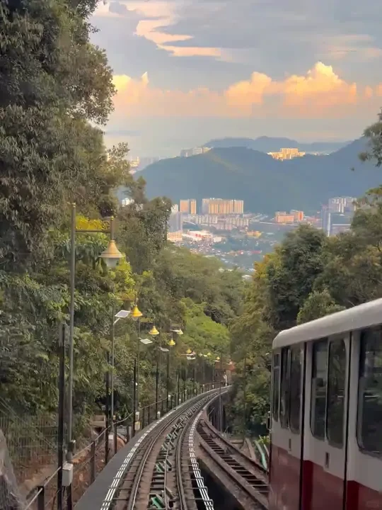 升旗山必须选快速通道✅风景绝绝子 列车缓缓穿过树林的那一刻，真的有种走进宫崎骏动画的感觉。 
阳光洒进森林，窗外满满的绿色，每一帧都像电影画面。🍃✨ 
如果来槟城，我觉得这里真的很值得体验一次！ 
📍
