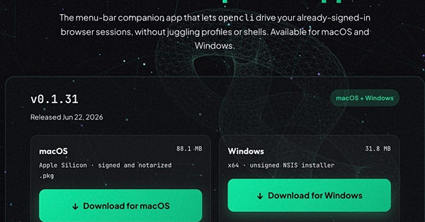 OpenCLI APP桌面版发布 简化网页自动化操作流程