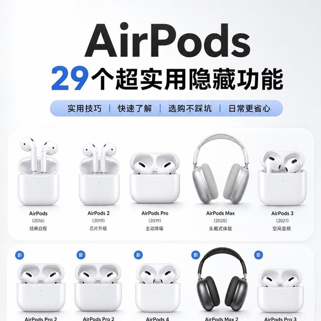29个AirPods隐藏功能全整理!90%的人只用了听歌