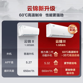 格力云锦三代1.5匹APF5.32能排第几？对比美的小米看完再买不后悔