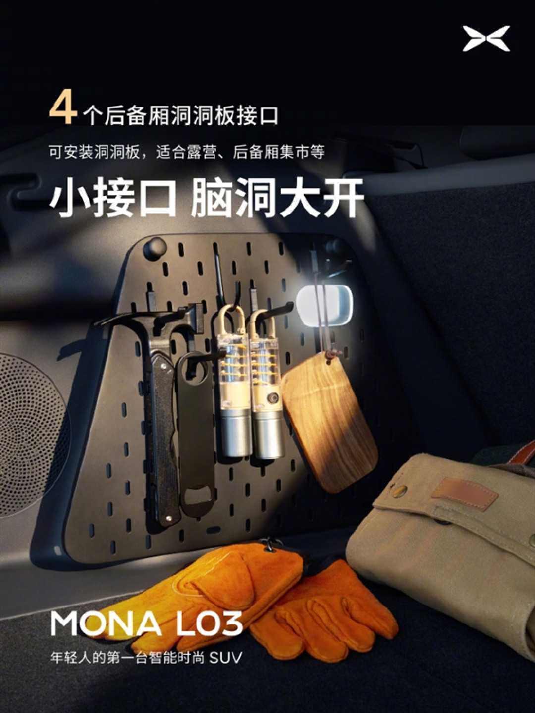 小鹏MONA L03公布23处拓展接口:可架设运动相机、手机支架等