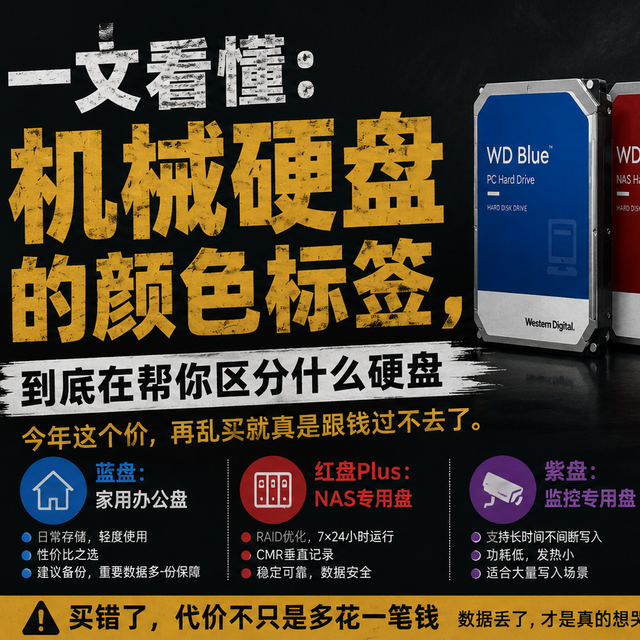 一文看懂：机械硬盘的颜色标签，到底在帮你区分什么