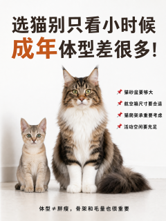 常见猫咪体型从小到大，一张图看懂