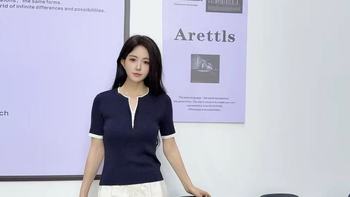 恩裳这件撞色假两件针织衫承包我整个夏天通勤穿搭