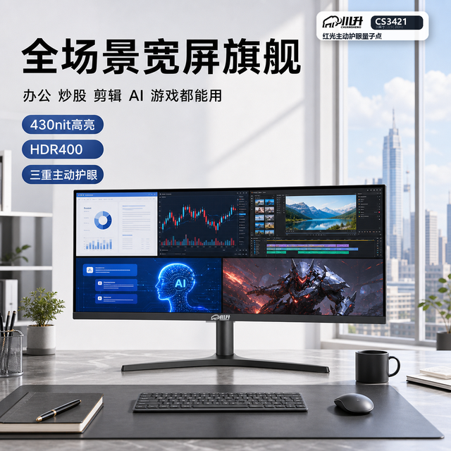 办公采购显示器怎么选？川升CS3421先看多窗口效率