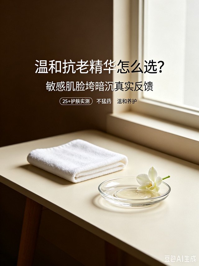温和抗老精华怎么选？敏感肌脸垮暗沉真实反馈