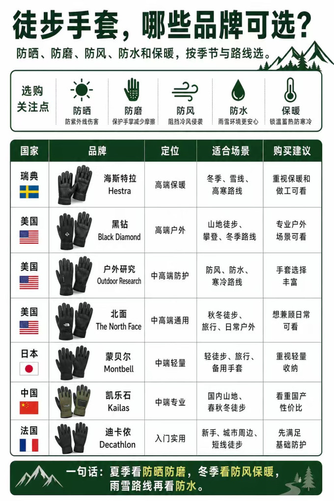 北面户外手套
