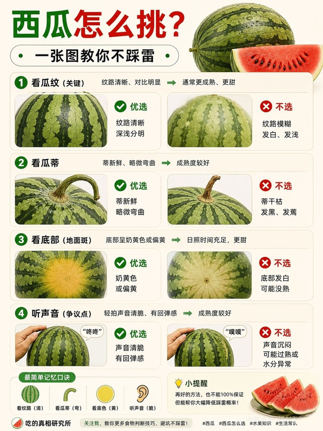 西瓜不会挑？记住这四点就够了！