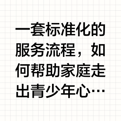 一套标准化的服务流程，如何帮助家庭走出青少年心理困境？当孩子关上房门拒绝沟通，当曾经优秀的学生突然厌学躺平，家长在崩溃边缘搜索各种信息时，内心深处渴望的是一个不仅专业、更能真正理解家庭困境的伙伴。果壳