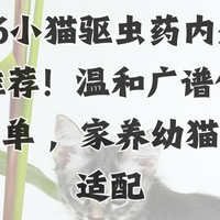 2026小猫驱虫药内外一体推荐！温和广谱低刺激清单 ，幼猫新手适