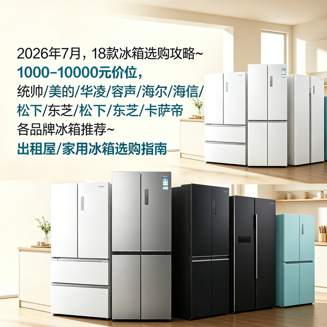 2026年7月18款冰箱选购攻略：含美的/海尔/海信等品牌冰箱推荐~