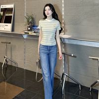 清新减龄氛围感拉满！TeenieWeenie 撞色条纹正肩 T 恤