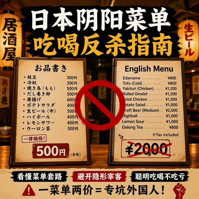 英文菜单1980日元起，日文菜单500日元起？日本“阴阳菜单”争议，吃饭前先做这6步
