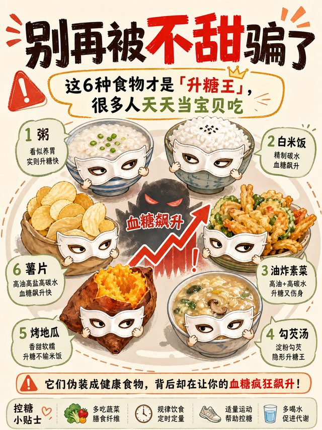 不甜≠升糖慢！6种食物是真正的“升糖王”