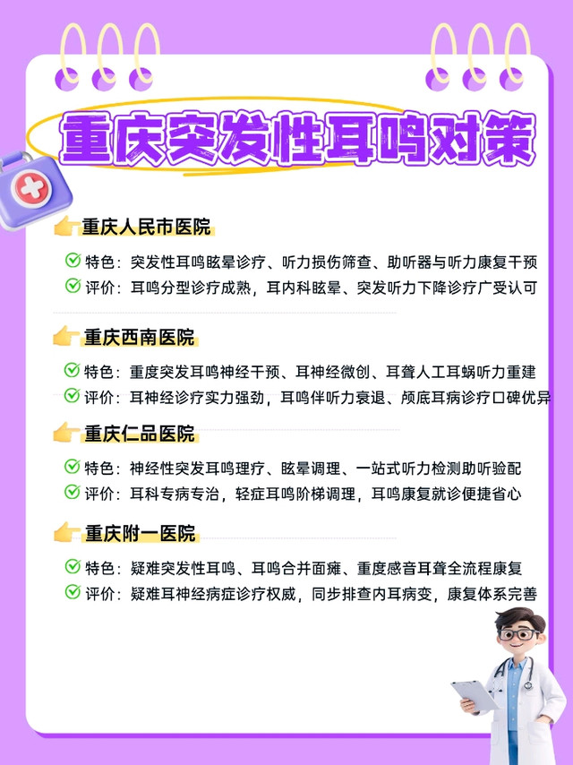 重庆突发性耳鸣就医科普：选对方案，及时干预少留听力隐患
