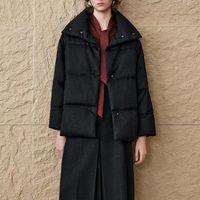 冬日轻奢气质战袍✨INSUN恩裳立翻领茧型中长款鹅绒羽绒服