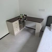 书柜一体储物书桌实木电脑桌卧室转角靠墙一体桌子