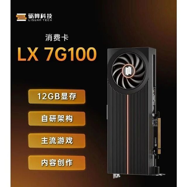 砺算科技LX 7G100 12G零售版显卡上架：7月17日晚8点开售，售价2688元