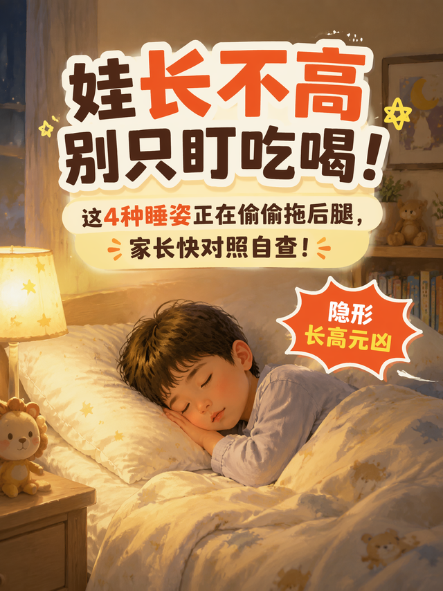 娃长不高别只盯吃喝！这4种睡姿正在偷偷拖身高后腿