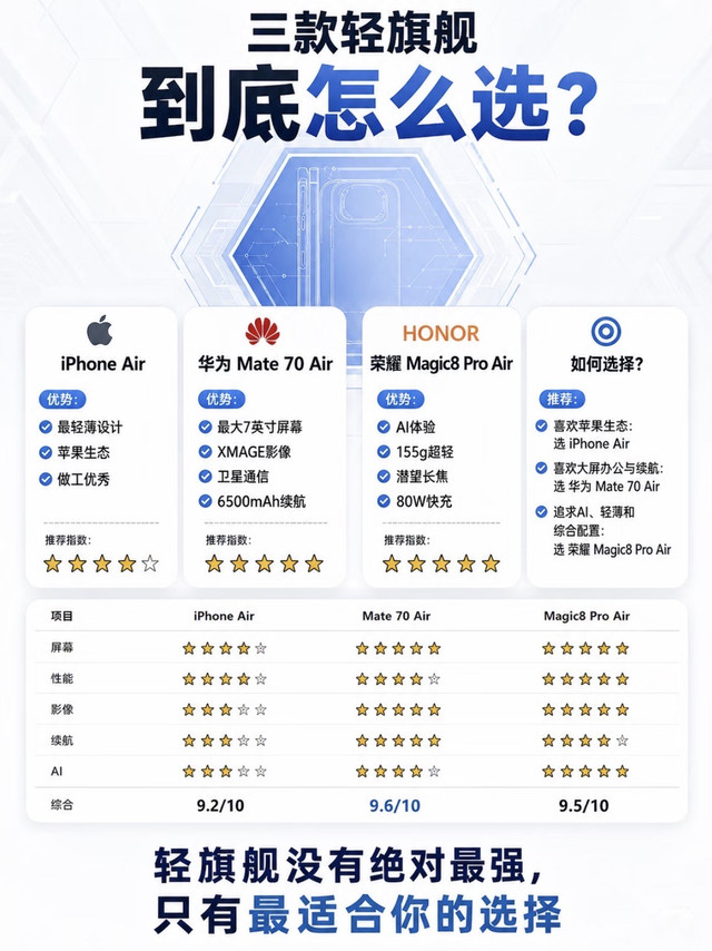 三款轻薄轻旗舰对比｜iPhone/华为/荣耀到底怎么选✨