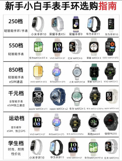 不同价位智能手表手环整理，小白照着选不踩坑
