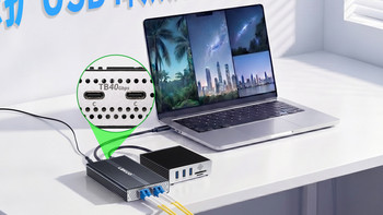 乐扩DTB3F22 USB4转双万兆SFP+光纤网卡：双光口便携设备多网方案