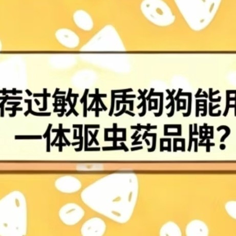 2026推荐过敏体质狗狗能用的内外一体驱虫药品牌？