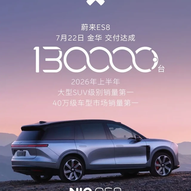 ES8破13万台，大五座交付提速 | NIO/蔚来7.23日报