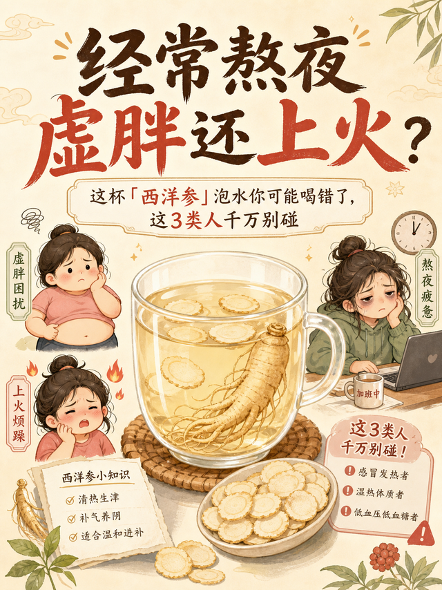 熬夜虚胖还上火？西洋参这三类人越喝越伤