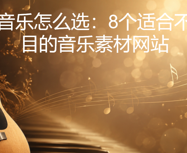 独家音乐怎么选：8个适合不同项目的音乐素材网站