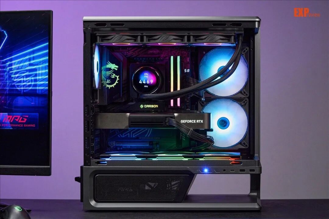 微星MPG VIXTA 300R PZ评测:架空设计兼具造型实用,全景玻璃一览无遗
