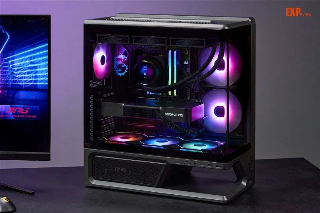 微星MPG VIXTA 300R PZ评测：架空设计兼具造型实用,全景玻璃一览无遗