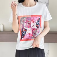 高级感穿搭神器！新款丝滑缎面AB拼接冰凉短袖✨