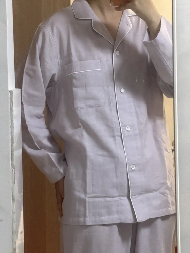 muji薰衣草紫双层纱睡衣200块了