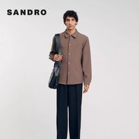 法式轻奢通勤本命!SANDRO纯色按扣翻领宽松长袖衬衫✨
