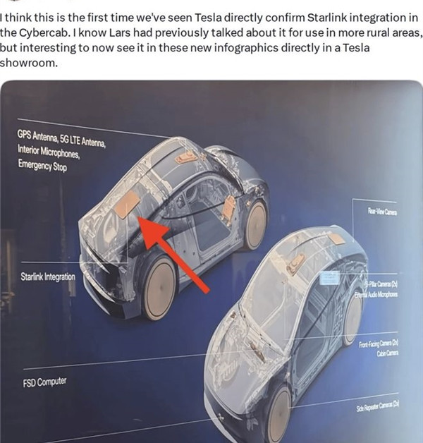 特斯拉Cybercab要接入集成星链：车里还能用上太空互联网