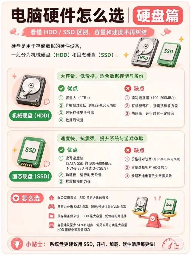新手入电脑：硬盘怎么选？