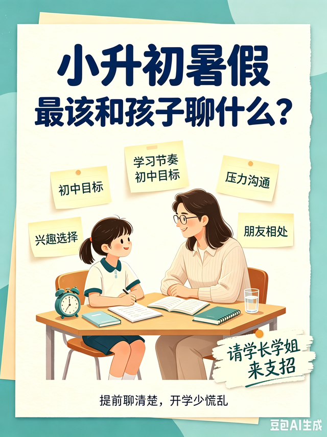 💥小升初暑假，家长该和孩子聊什么？