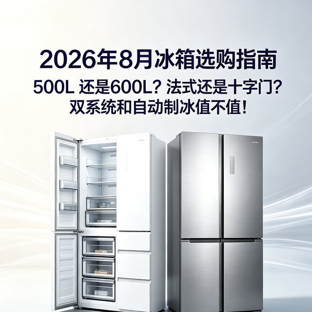 【2026年8月冰箱选购攻略】500L还是600L?法式还是十字门?